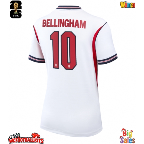 England Jude Bellingham #10 Replica Home Stadium Shirt for Women World Cup 2026 Short Sleeve